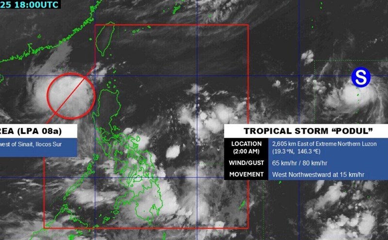 The low pressure will enter the East Sea, forecast to strengthen into a storm in the next 24 hours. Photo: PAGASA