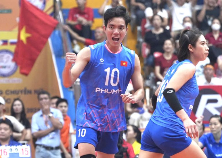 Opposite Nguyen Thi Bich Tuyen of the Vietnam Women's Volleyball Team. Photo: VFV