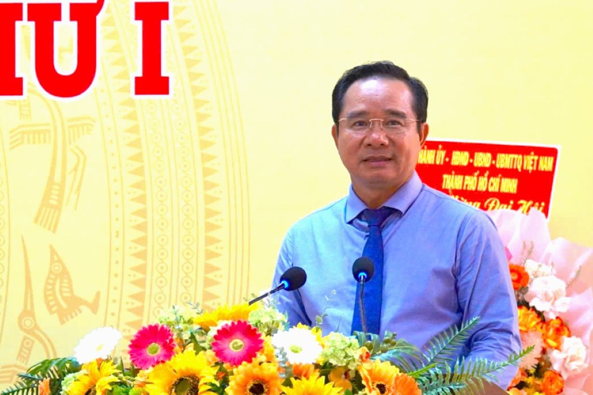 Ong Nguyen Van Duoc - Chu tich UBND TPHCM - phat bieu chi dao tai Dai hoi lan thu I nhiem ky 2025-2030 Dang bo dac khu Con Dao. Anh: Nam Ngoc