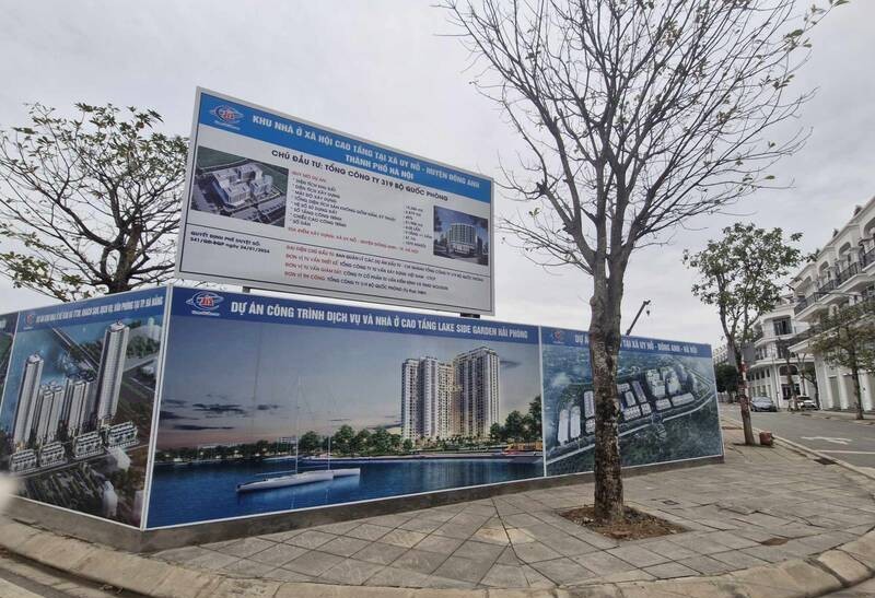 A corner of a housing project in Dong Anh, Hanoi, invested by 319 Corporation, expected to be completed in 2026. Photo: Thu Giang