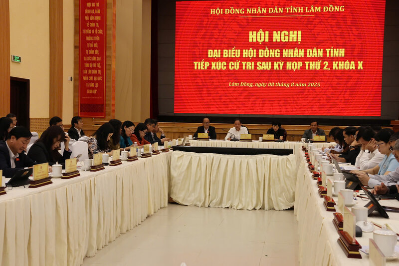 州の人民評議会と州のベトナム祖国正面委員会は、ラムドン州党委員会のホールで直接有権者と接触するように調整し、Phu Quyのコミューン、病棟、特別ゾーンの10の橋とオンラインでオンラインで接続しました。写真：Duc Lam