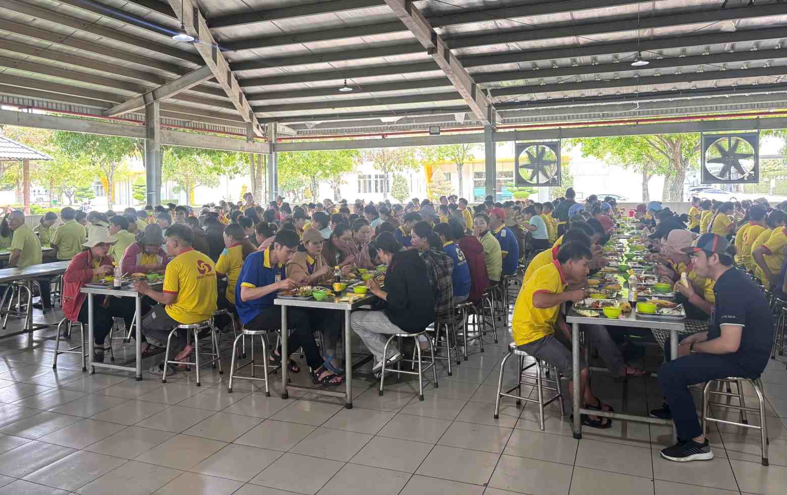 1.1.00 lao dong duoc thu huong bua an chat luong. Anh: Yen Nhi