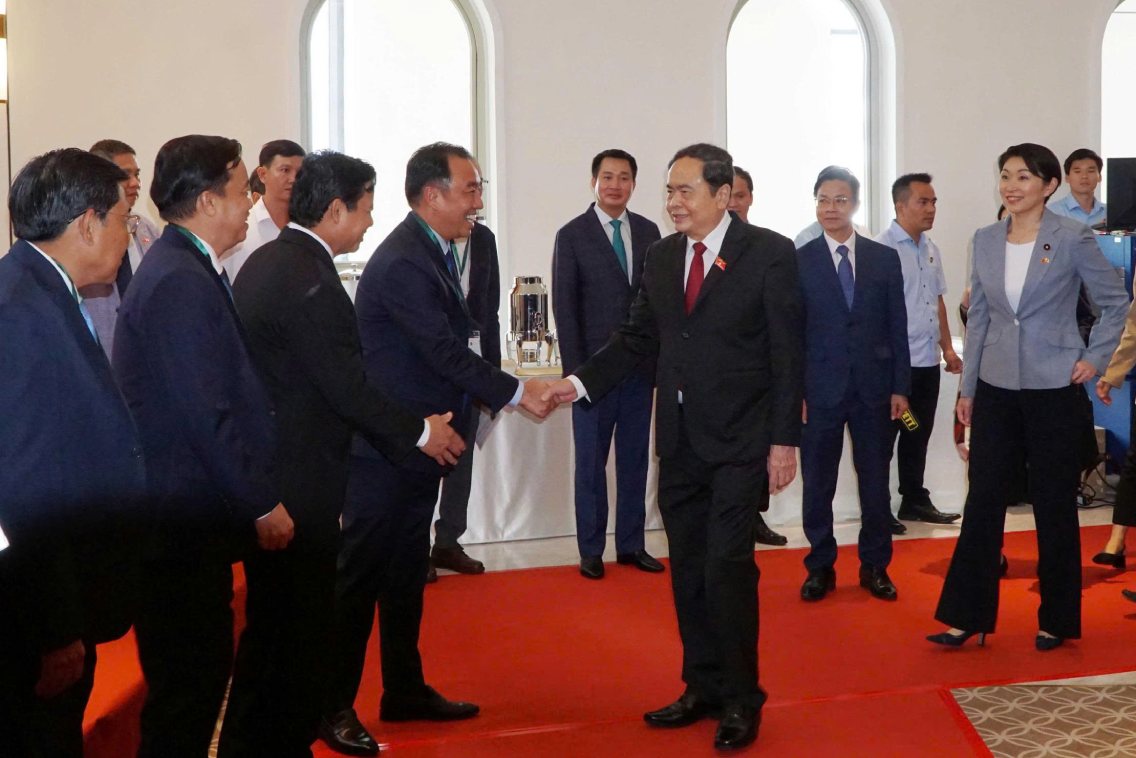 Chu tich Quoc hoi Tran Thanh Man tham du Hoi nghi gap go Nhat Ban - Dong bang song Cuu Long. Anh: Van Duong
