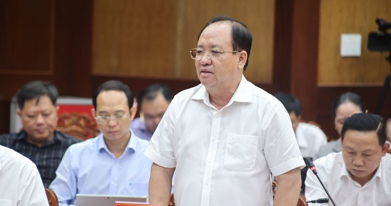 Ong Nguyen Thanh Phong – Pho Chu tich Thuong truc UBND tinh An Giang phat bieu tai buoi lam viec. Anh: Hoang Loc