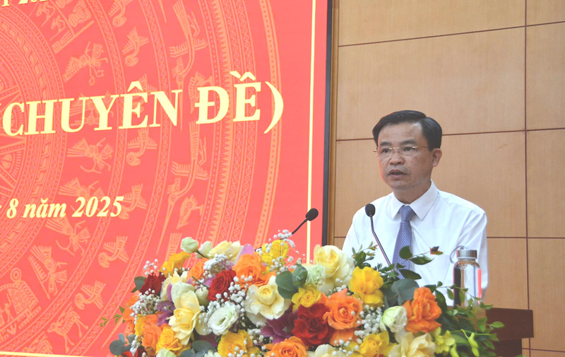 Chu tich HDND tinh Cao Bang Be Thanh Tinh phat bieu tai ky hop. Anh: Minh Tuan