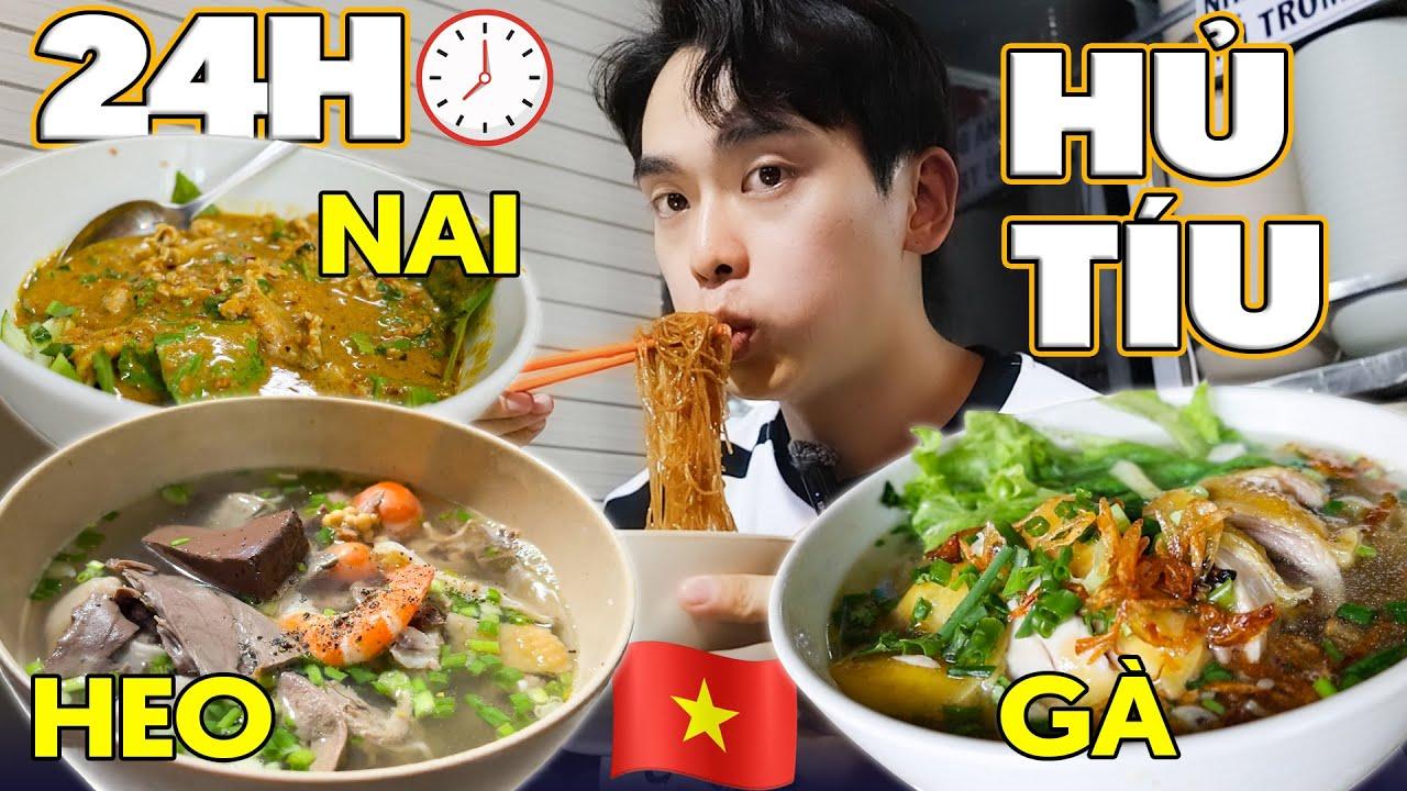 Trong mot ngay Jongrak thu cac mon hu tieu nai, hu tieu heo va hu tieu ga. Anh: cat tu clip