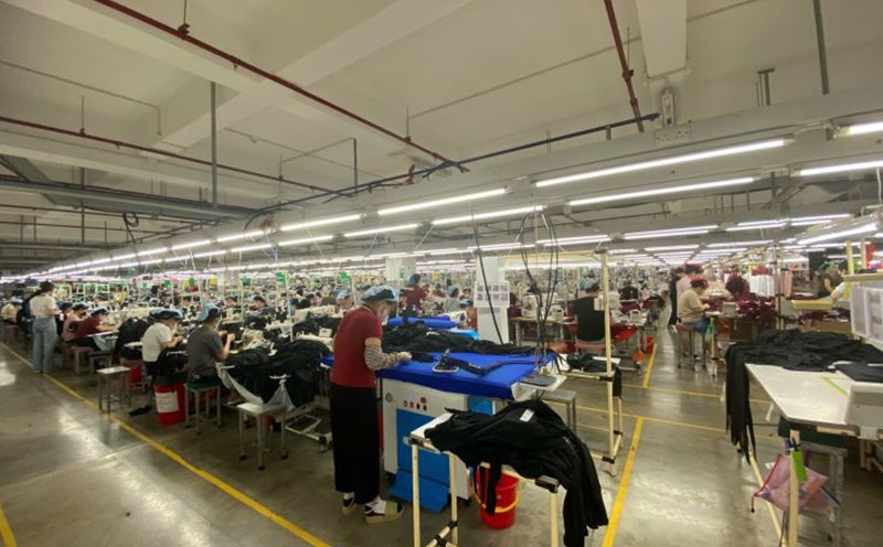 Workers at Crystal Martin Vietnam Co., Ltd. during working hours. Photo: Bao Han