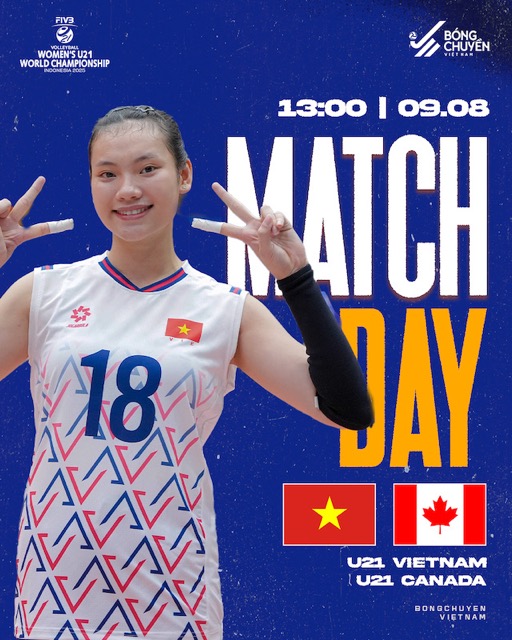 Tuyen bong chuyen nu U21 Viet Nam gap U21 Canada tai giai U21 the gioi 2025. Anh: VFV