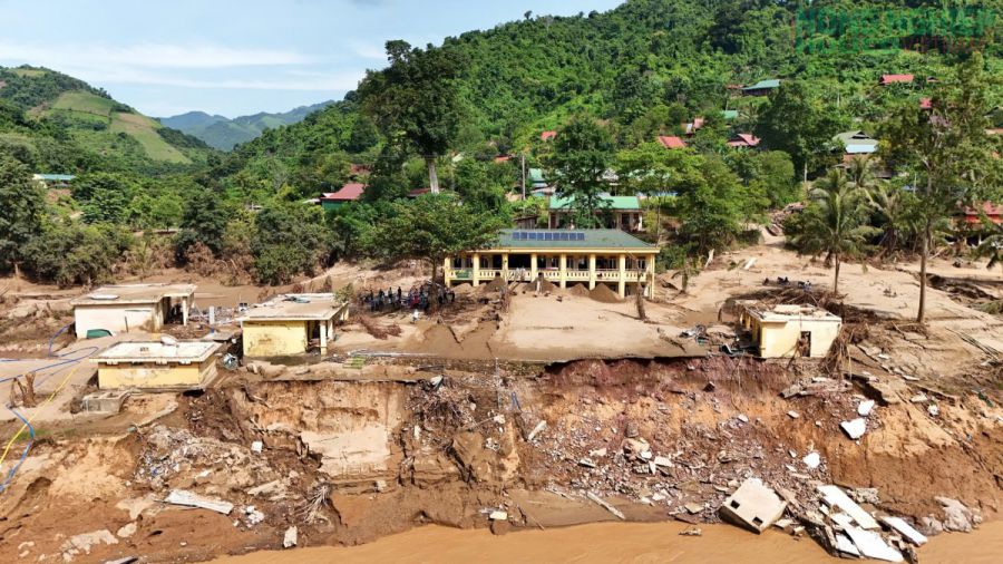 My Ly 2 Primary Boarding School for Ethnic Minorities (My Ly Commune, Nghe An) was devastated after floods. Photo: Viet Hoa