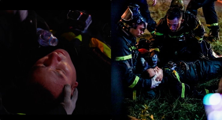 The moment the artist fainted in the award-winning soldier. Photo: Producer.