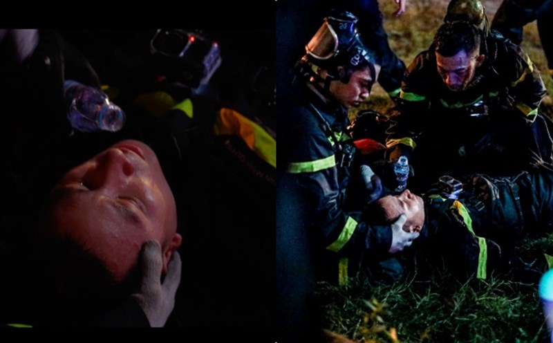 The moment the artist fainted in the award-winning soldier. Photo: Producer.
