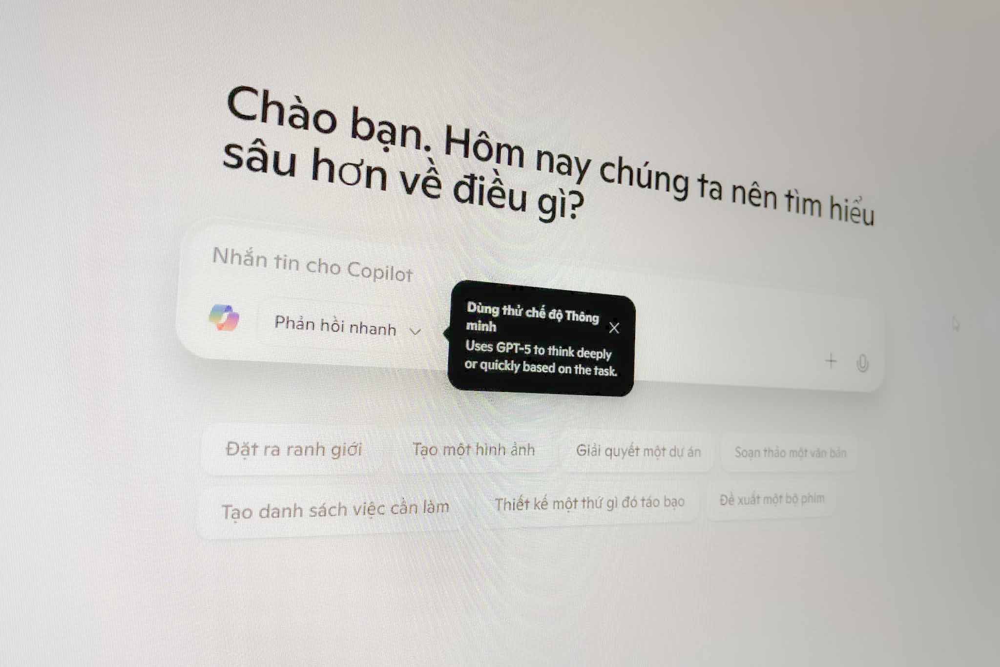 Como experimentar el GPT-5 de alta velocidad superior a traves de Microsoft Copilot. Foto: Cat Tien