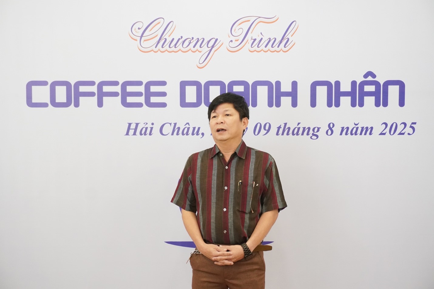 Ong Nguyen Van Duy – Chu tich UBND phuong Hai Chau phat bieu tai chuong trinh. Anh: Tran Thi