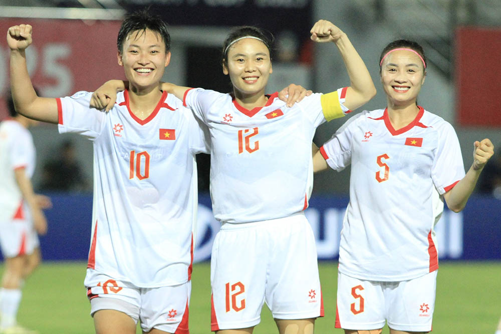 베트남 여자 대표팀 인도네시아에 7-0 압승. 사진: 마이 흐엉