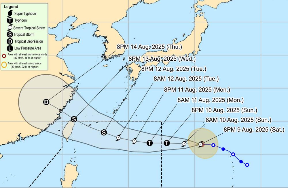 Cap nhat huong di cua bao Podul. Anh: PAGASA