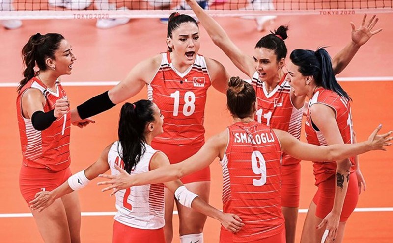 The Turkish volleyball team will meet Slovenia in the round of 16. Photo: FIVB