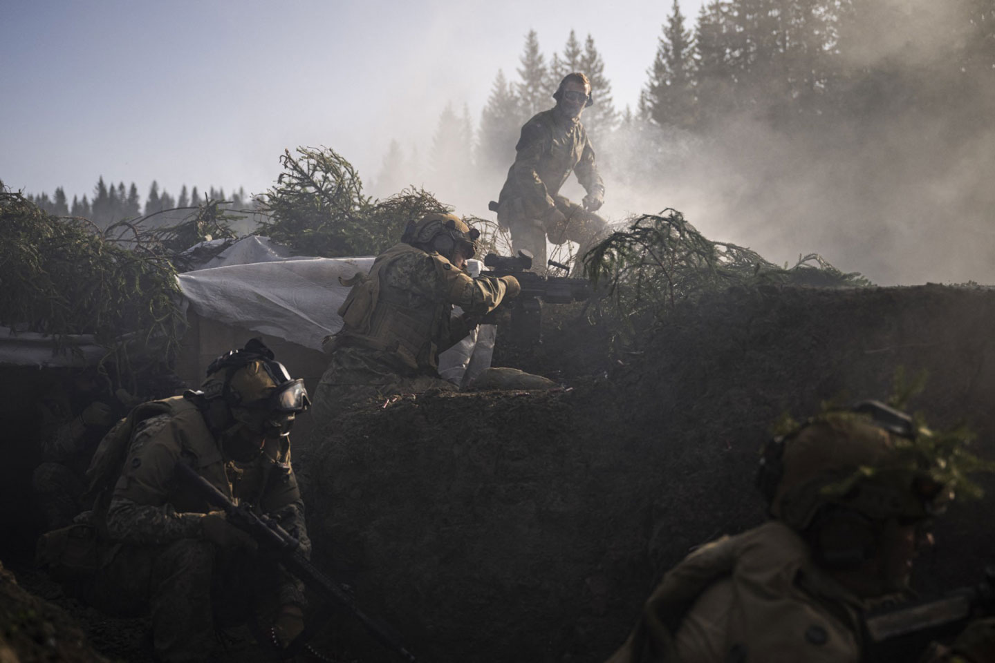 Soldados noruegos y soldados ucranianos en un ejercicio militar conjunto en Noruega en 2023. Foto: AFP