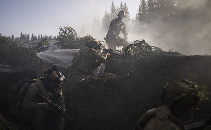 Norwegian soldiers and Ukrainian soldiers during a joint exercise in Norway in 2023. Photo: AFP