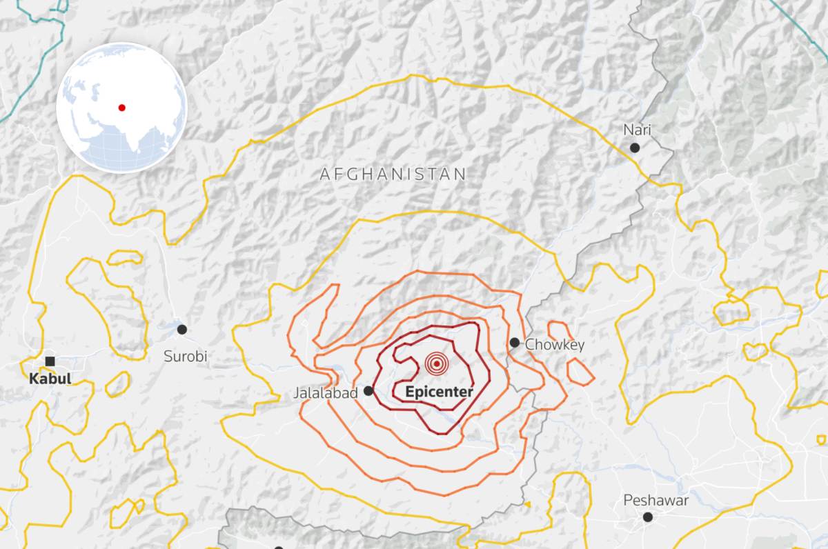 Tam chan dong dat o Afghanistan. Anh: Co quan Khao sat Dia chat My USGC