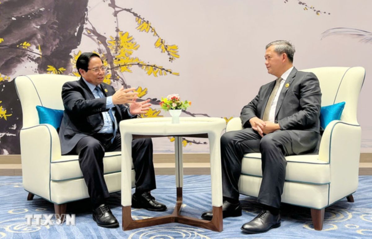 Politburo member and Prime Minister Pham Minh Chinh met with Cambodian Prime Minister Hun Manet. Photo: VNA