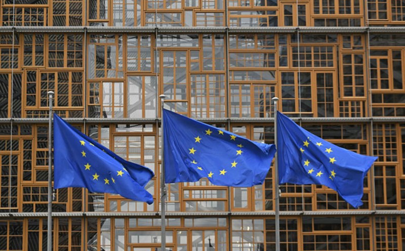 The flag of the European Union (EU) flew outside the Europa Building in Brussels ( Belgian). Photo: AFP
