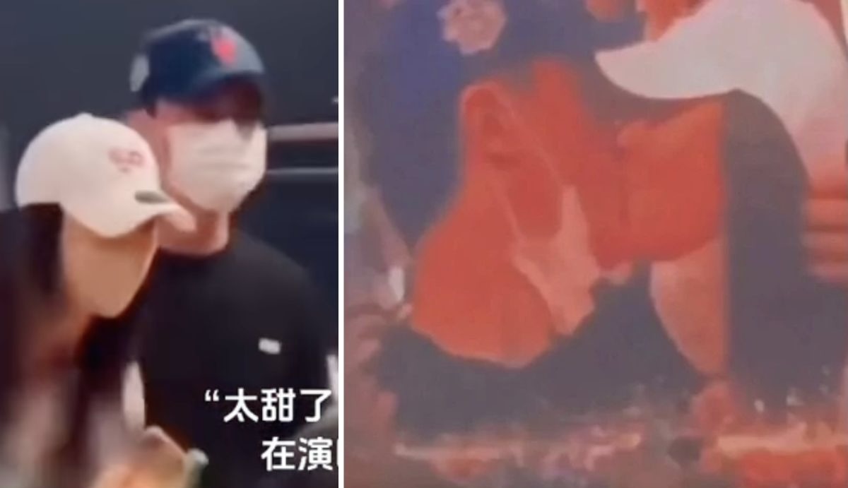 Hoac Kien Hoa va Lam Tam Nhu khong ngan ngai hon nhau giua hang nghin khan gia tham du concert. Anh: cat tu video