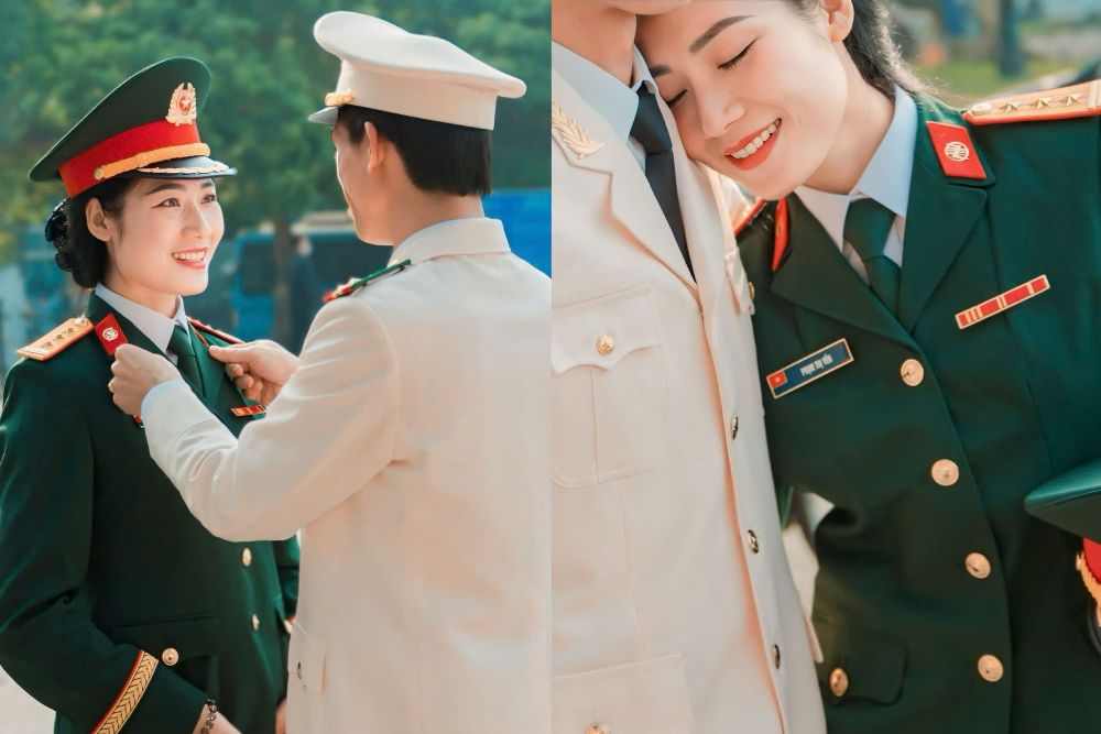 Khoanh khac hanh phuc cua hoa khoi bong chuyen Pham Thi Yen va ong xa. Anh: Nhan vat cung cap