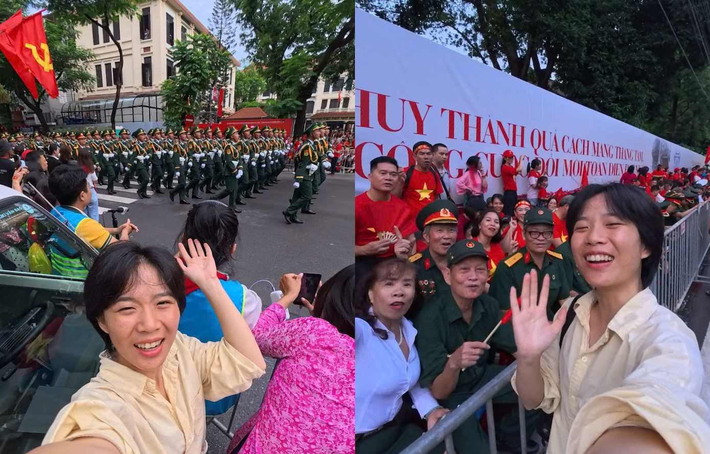 Co gai tre dap xe tu TPHCM ra Ha Noi xem dieu binh. Anh: Anh Tuan