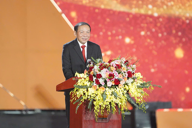 Bo truong Bo Van hoa, The thao va Du lich Nguyen Van Hung phat bieu trong chuong trinh. Anh: Huyen Chi