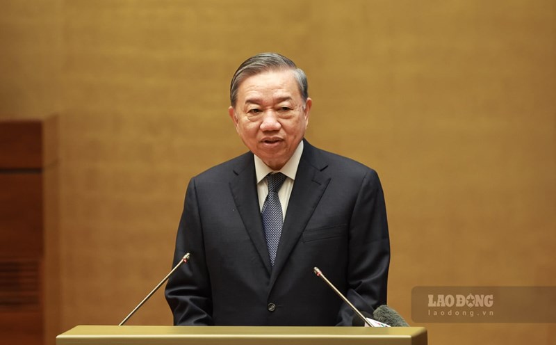 General Secretary To Lam gave a speech directing the Conference to disseminate 4 Resolutions of the Politburo. Photo: Hai Nguyen