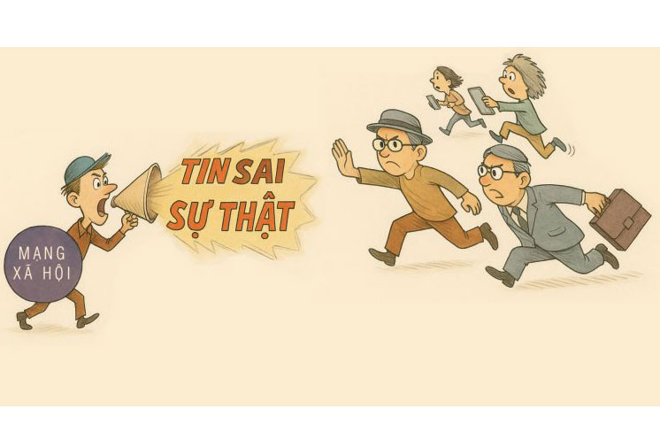 Les utilisateurs de reseaux sociaux doivent unir leurs efforts avec les autorites de gestion et les entreprises pour repousser et empecher les fausses nouvelles et les fausses nouvelles dans l'espace numerique. Illustration : Hoang Tung