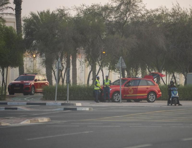 9월 9일 카타르에서 이스라엘 공격이 발생한 지역 근처의 보안군 사진: 신화통신
