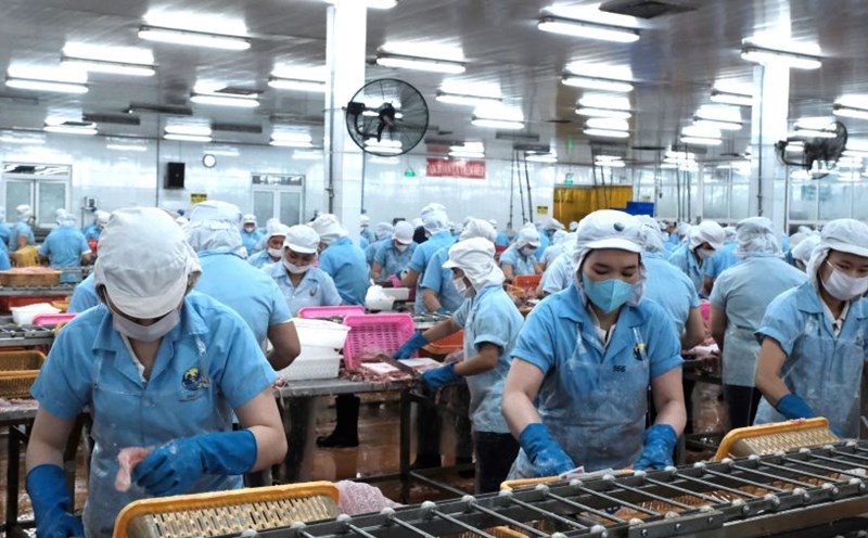 Orders are stable, workers at An Do Duong Company Limited are enthusiastic about production. Photo: My Ly