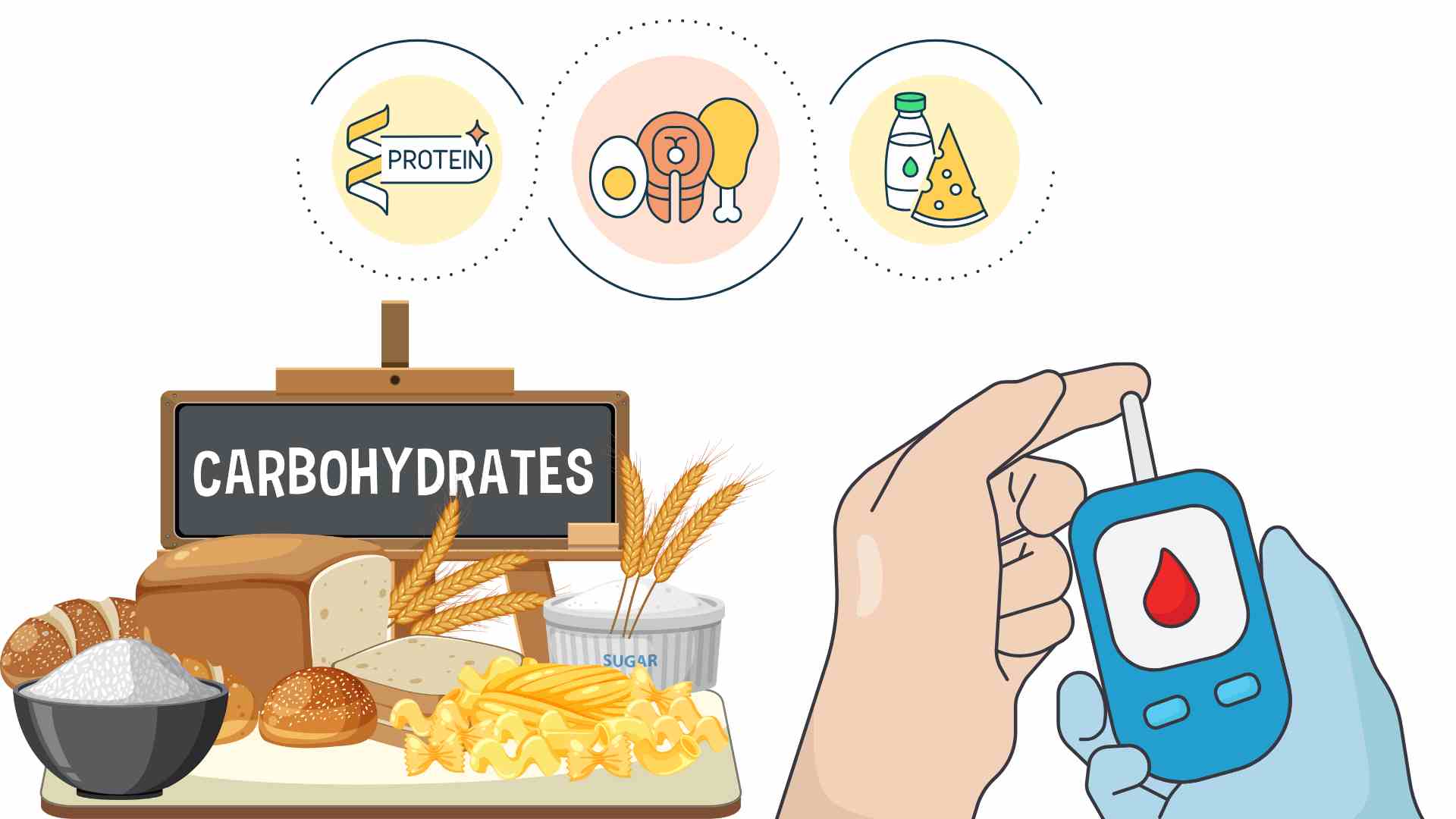 A healthy diet affects blood sugar levels. Graphics: Ha May