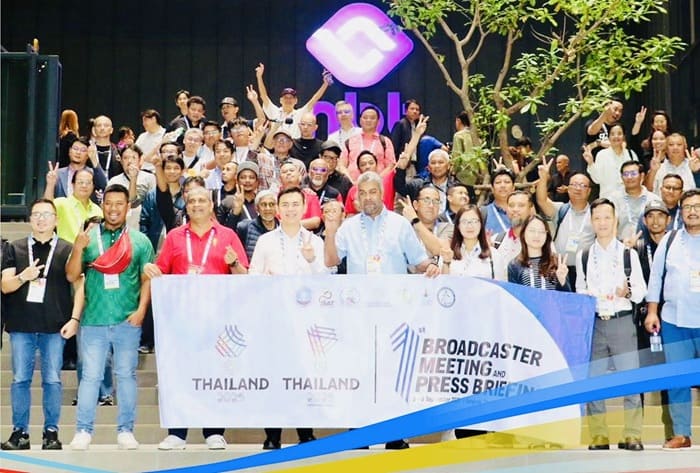 텔레비전 방송국은 태국에서 열린 SEA Games 33 텔레비전 홍보 회의에 참석했습니다. 사진: SAT