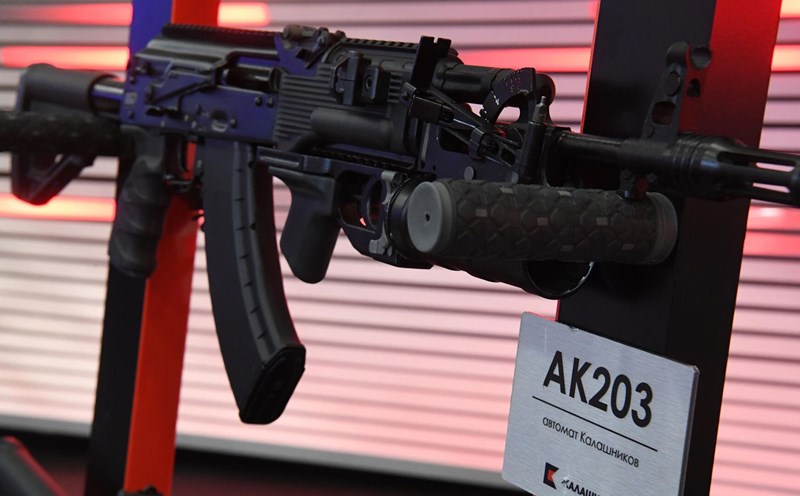 The AK-203 training ground is produced by the Kalashnikov Arms Group (Russia). Photo: Sputnik