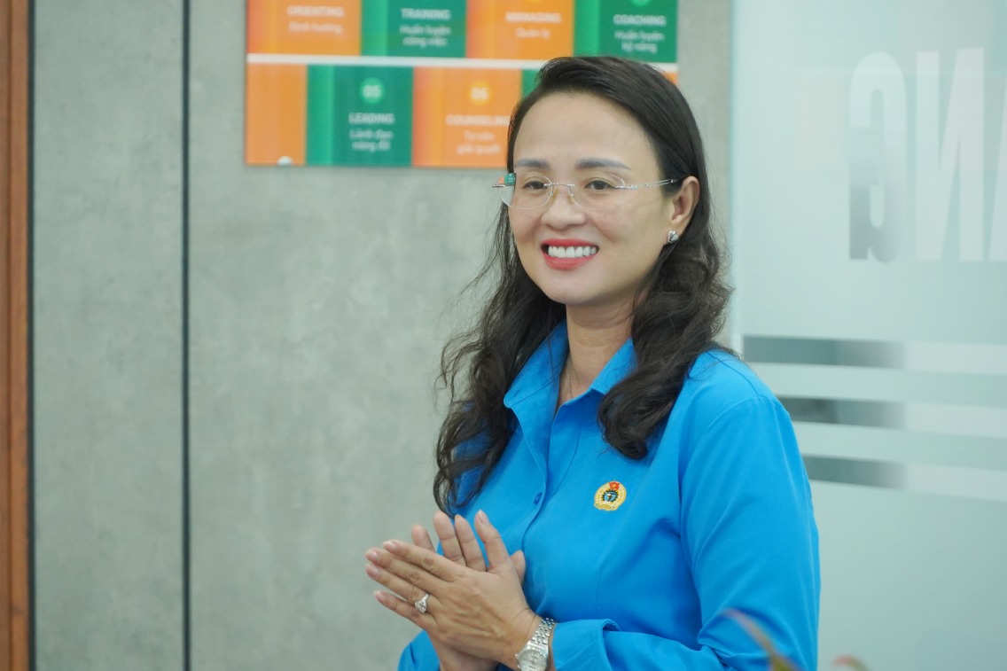 Ba Le Thi Suong Mai - Chu tich LDLD TP Can Tho phat bieu chuc mung. Anh: Ta Quang