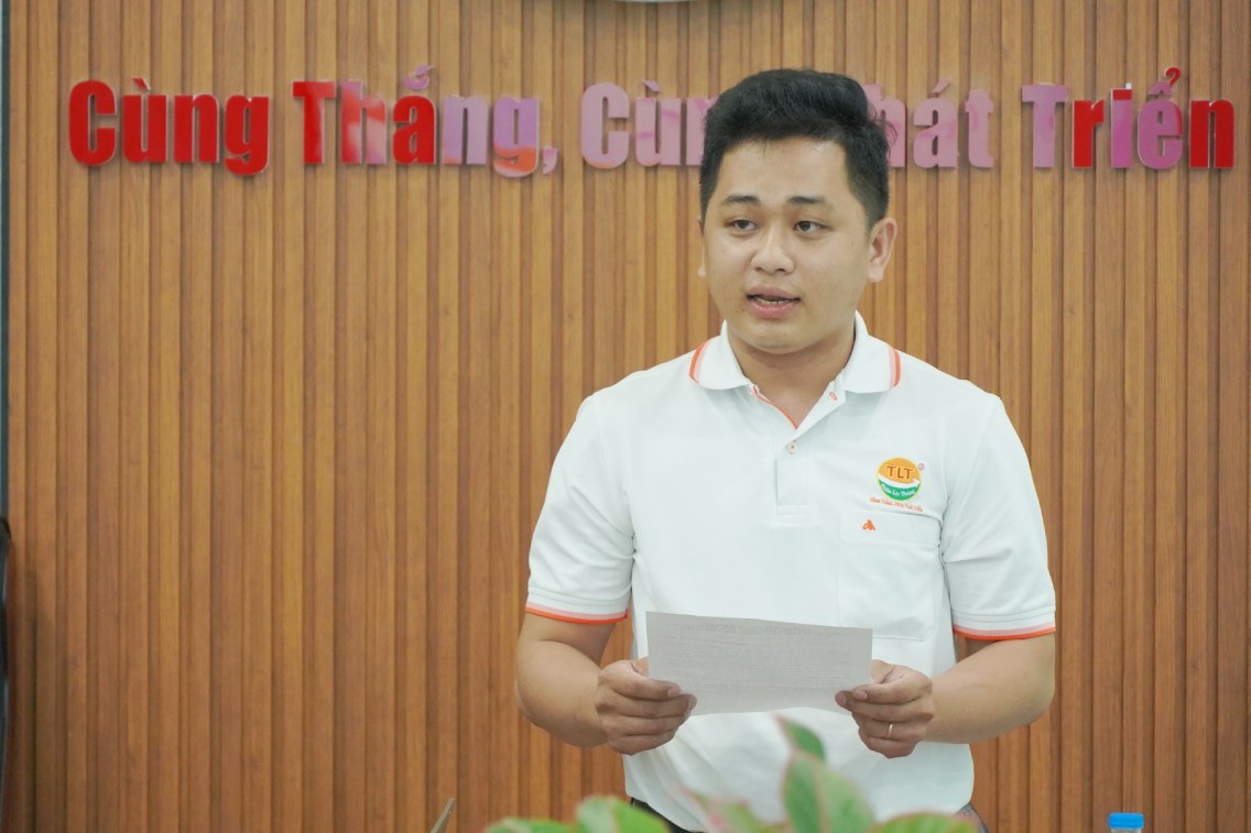 Ong Nguyen Minh Thanh – Pho Giam doc Cong ty TNHH Nong Nghiep Thien Loc Thang phat bieu tai buoi le. Anh: Ta Quang