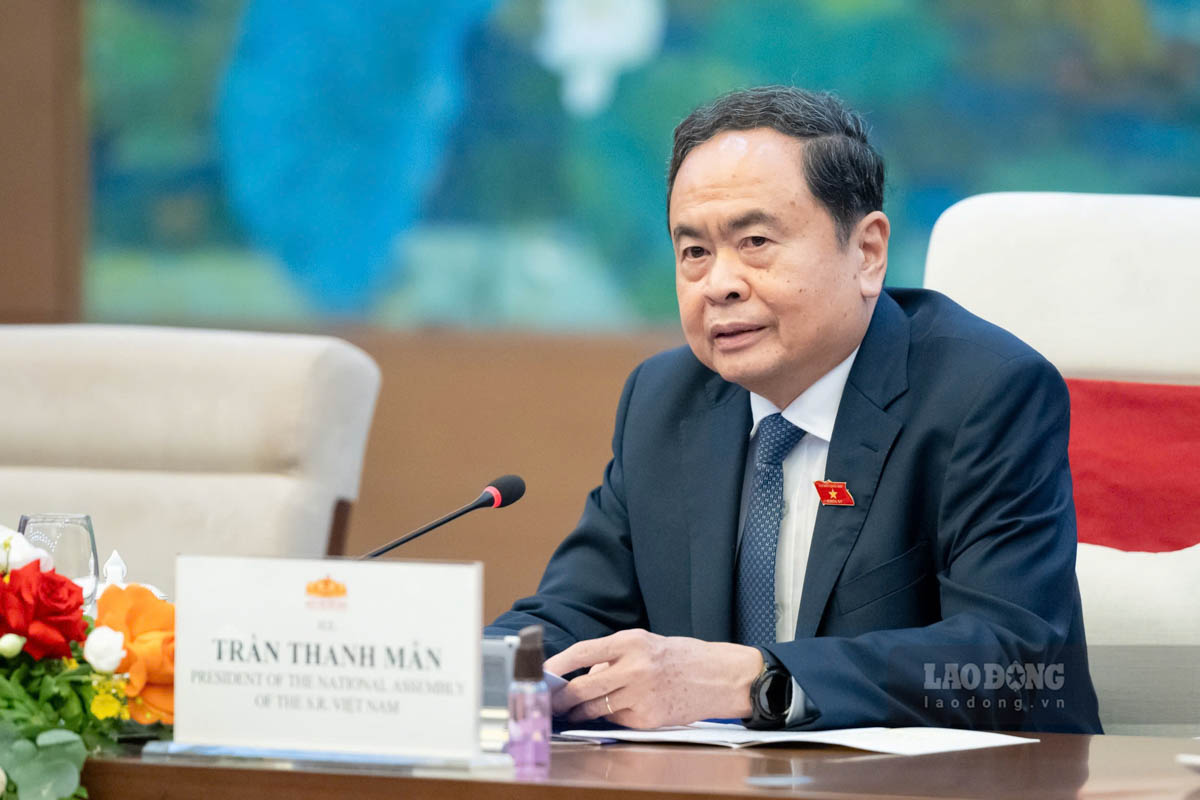 Chu tich Quoc hoi Tran Thanh Man trong cuoc hoi kien. Anh: Hai Nguyen 