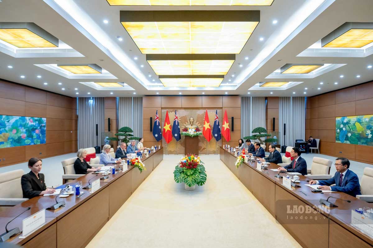 Politburo member and National Assembly Chairman Tran Thanh Man met with Australian Governor-General Sam Mostyn on the afternoon of September 10. Photo: Hai Nguyen