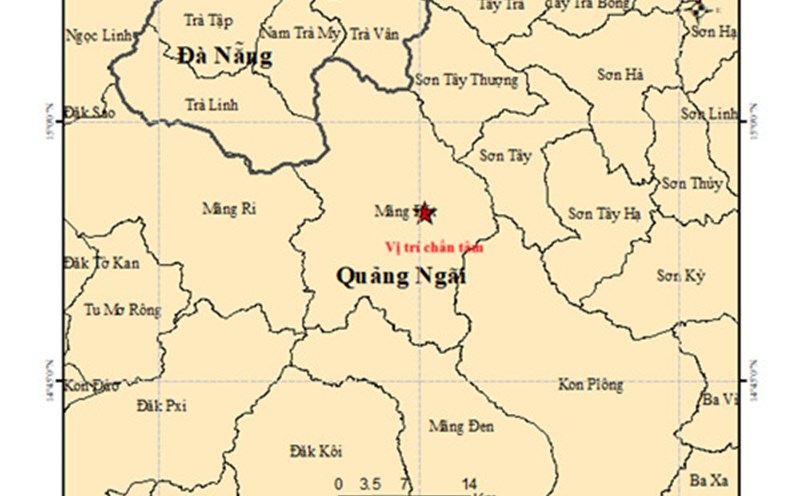 The center of the earthquake was in Mang But commune, Quang Ngai province. Photo: Institute of Geophysics