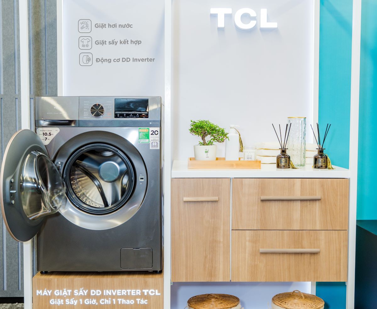 Care Aura DD Inverter laundry machine - a comprehensive laundry solution for modern families. Photo: TCL Vietnam