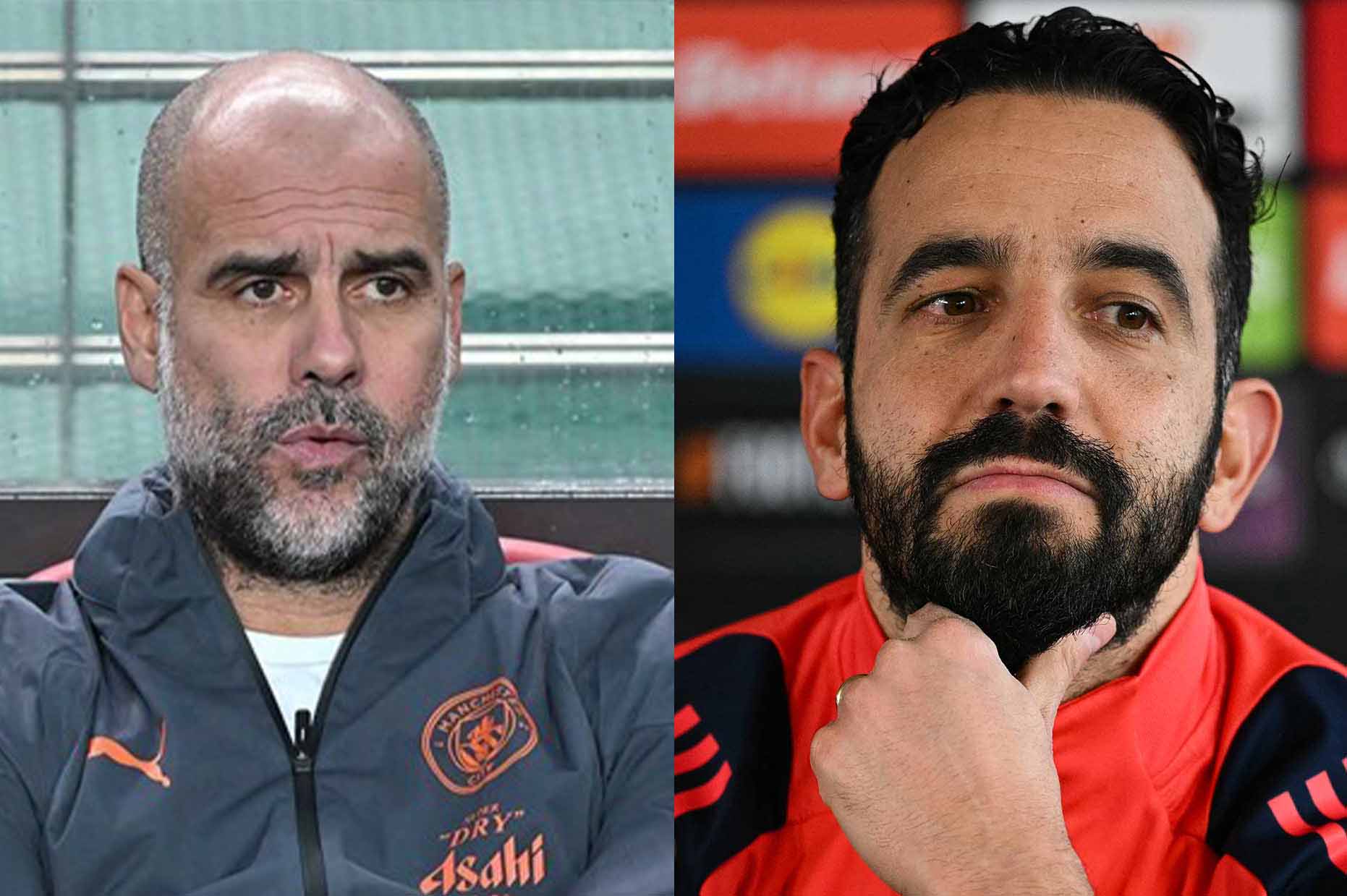 펩 과르디올라와 루벤 아모림의 두뇌 싸움. 사진: AFP