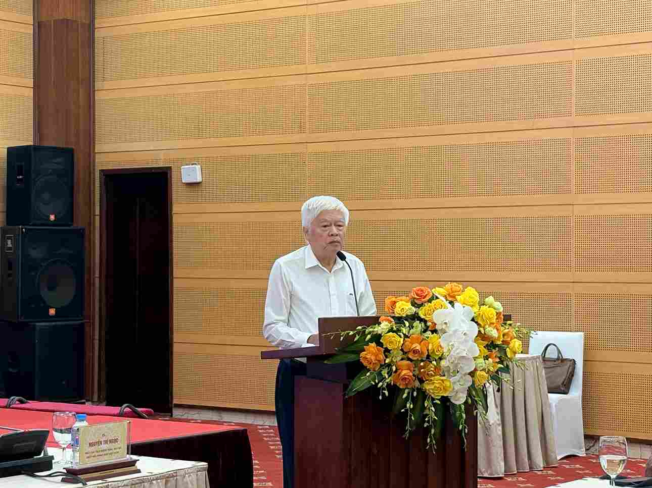Ong Nguyen Tri Ngoc - Pho Chu tich kiem Tong Thu ky Hiep hoi Phan bon Viet Nam chu tri hoi thao. Anh: Phuong Anh 