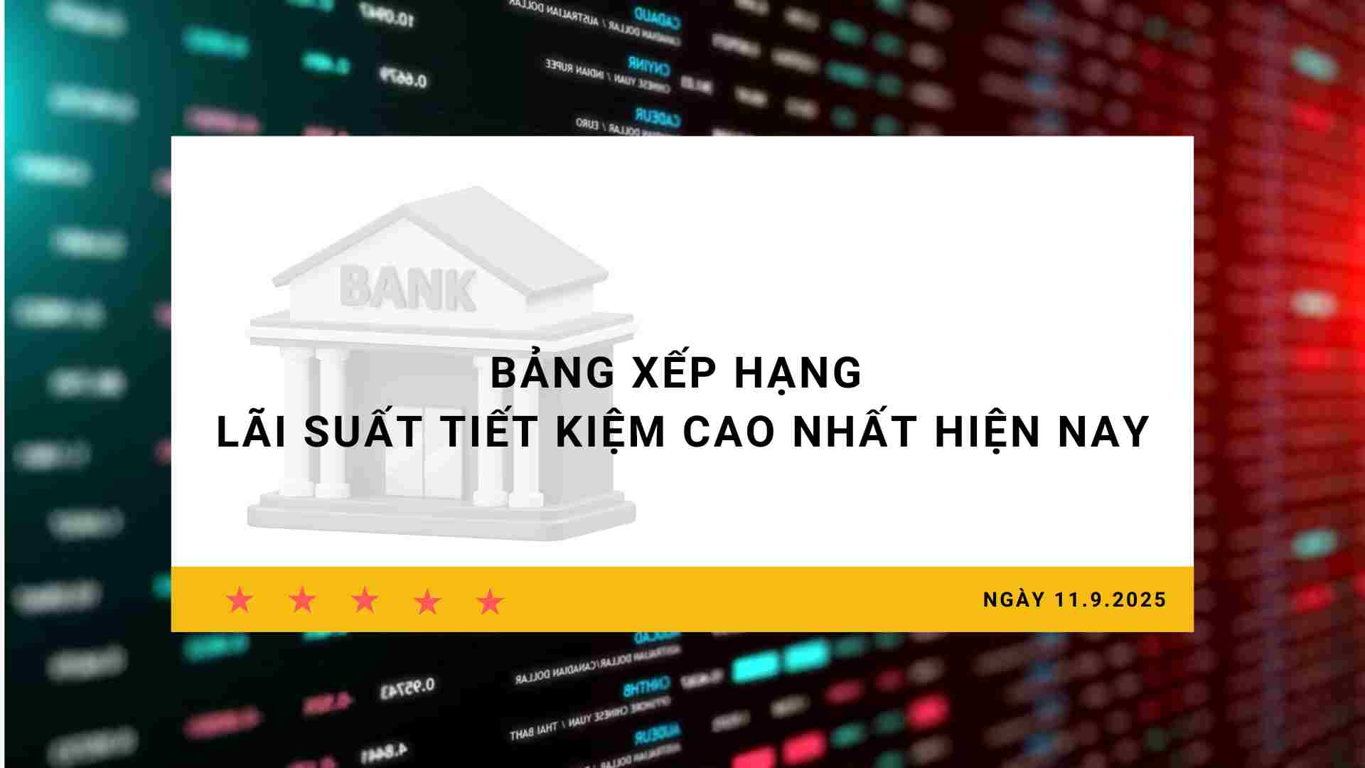 Taux d'interet 11 septembre : Classement des taux d'interet d'epargne les plus eleves actuellement