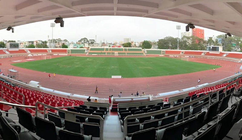 The Ne team chose Thong Nhat Stadium as their home stadium in the match against Vietnam in the 2027 Asian Cup qualifiers. Photo: VFF