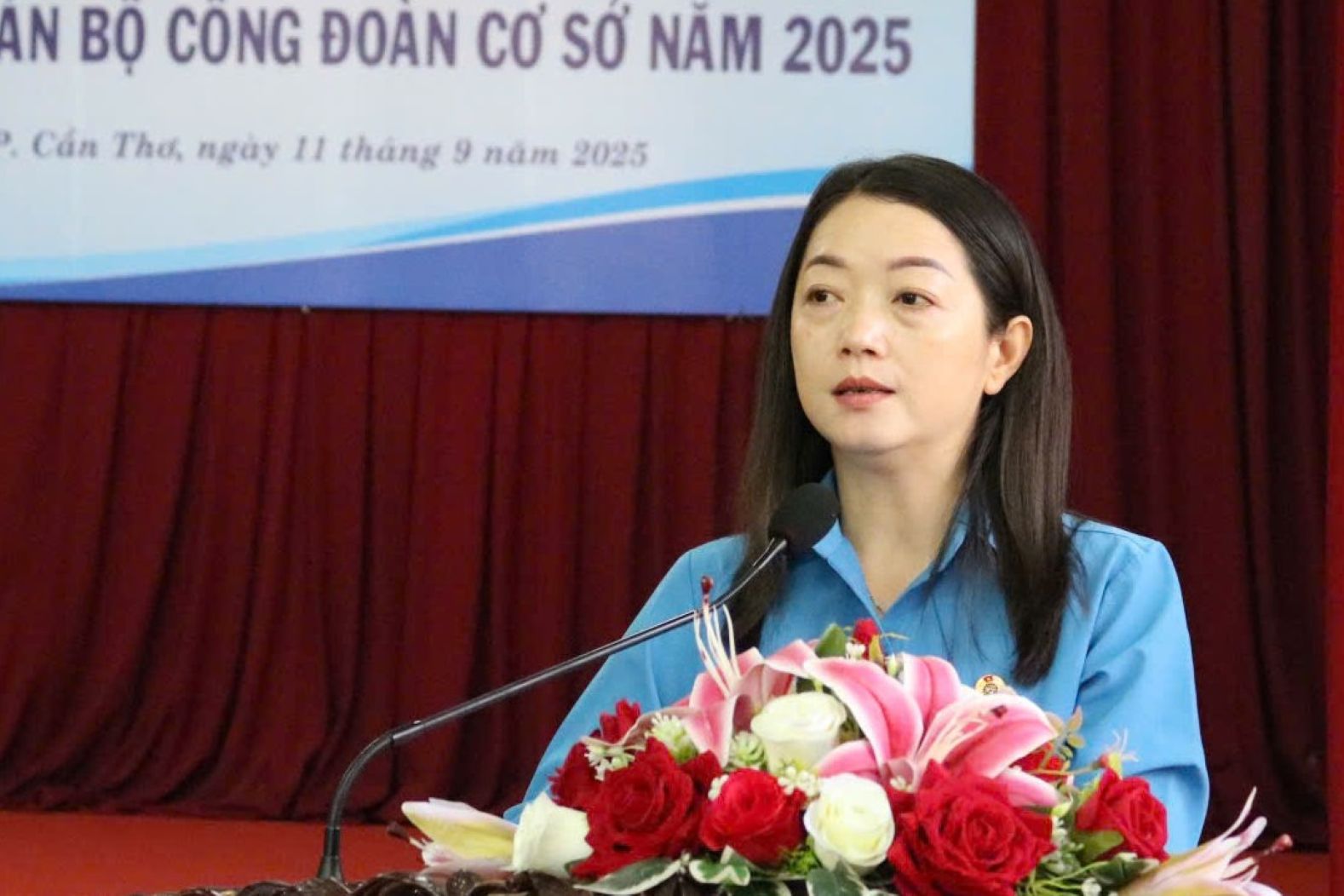 Ba Tran Tu Nhien thong tin ve tinh hinh hoat dong sau sap nhap. Anh: Van Nhanh