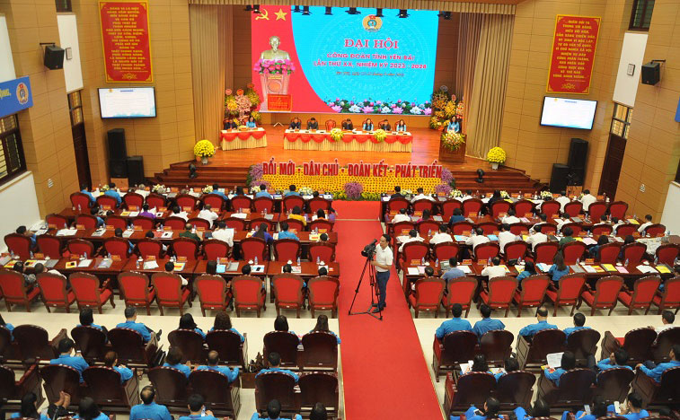 Dai hoi cong doan cac cap la dot sinh hoat chinh tri sau rong cu the hoa cac chu truong, nghi quyet cua Dang, chinh sach, phap luat cua Nha nuoc. Anh: Huyen Thuy