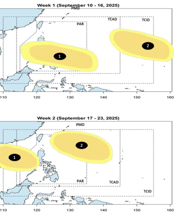 Du bao ap thap gan Philippines, Bien Dong tu ngay. Anh: PAGASA