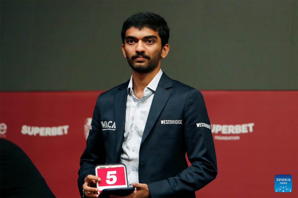 체스왕 구케시 돔마라주. 사진: 신화통신